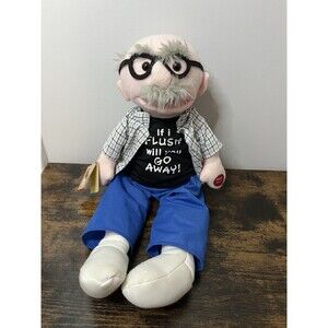 PBC If I Flush Will You Go Away Plush 19.5” Old Man Grandpa Doll NWT - Read Desc